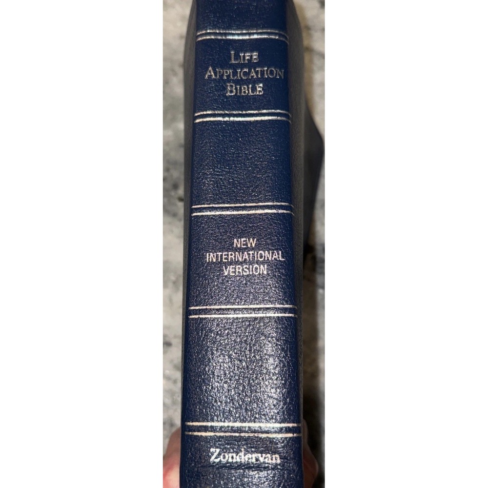 Life Application Bible New International Version Genuine Leather Navy Cover NIV